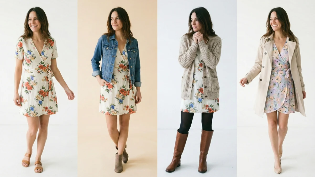 comment porte une robe portefeuille selon la saison