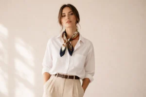 comment nouer un foulard carre autour du cou