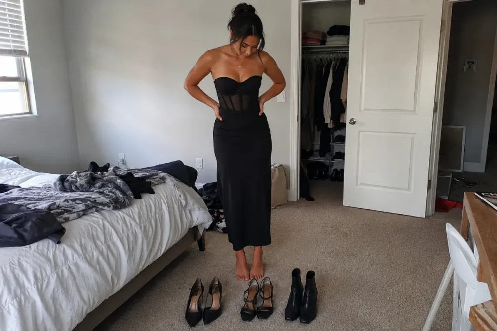 quelles chaussures porter avec une robe bustier