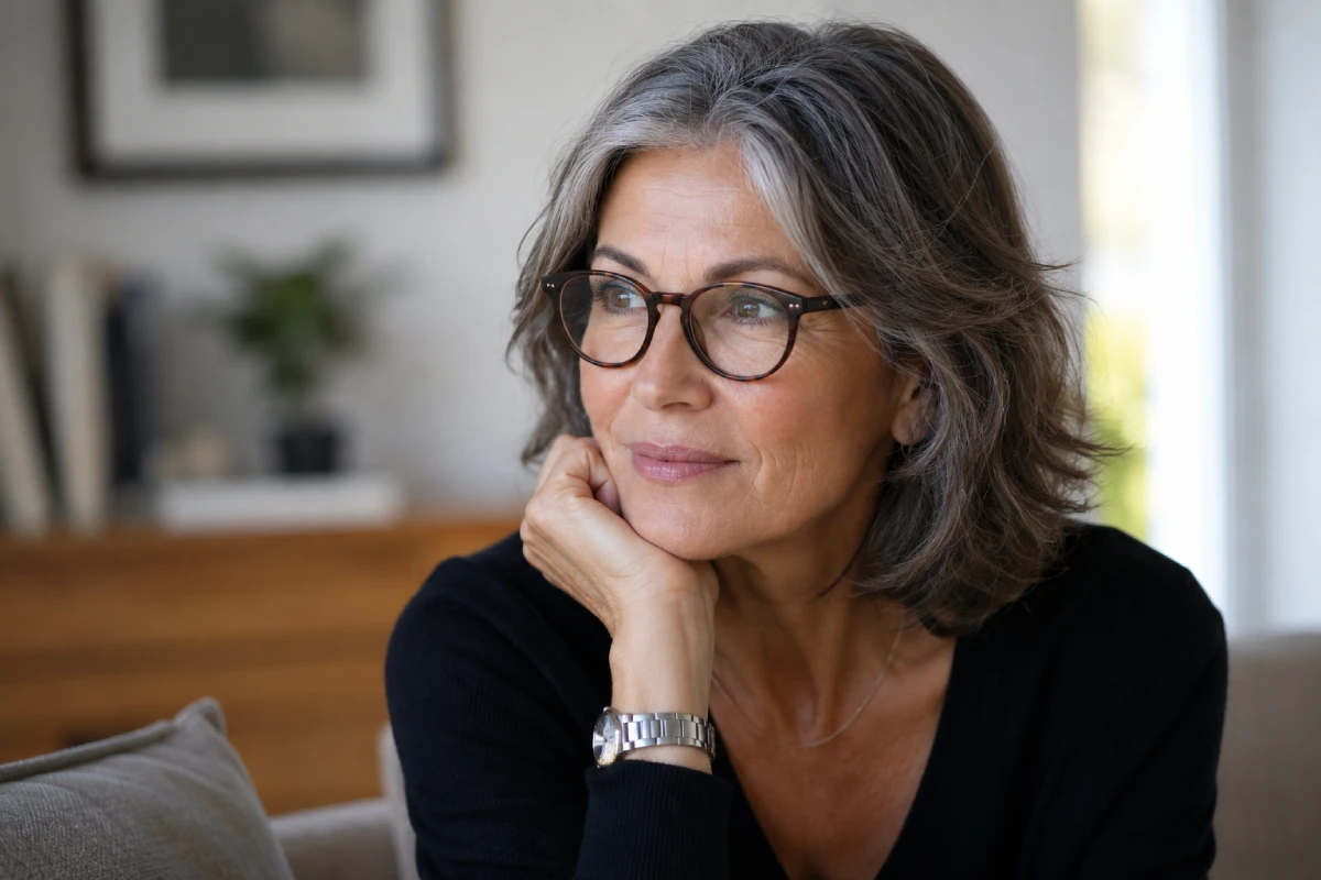 coupe de cheveux femme 50 ans et lunettes