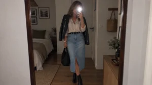 jupe en jean à 50 ans