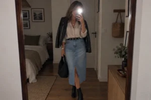 jupe en jean à 50 ans
