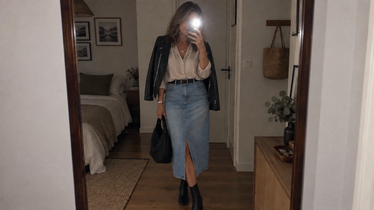jupe en jean à 50 ans