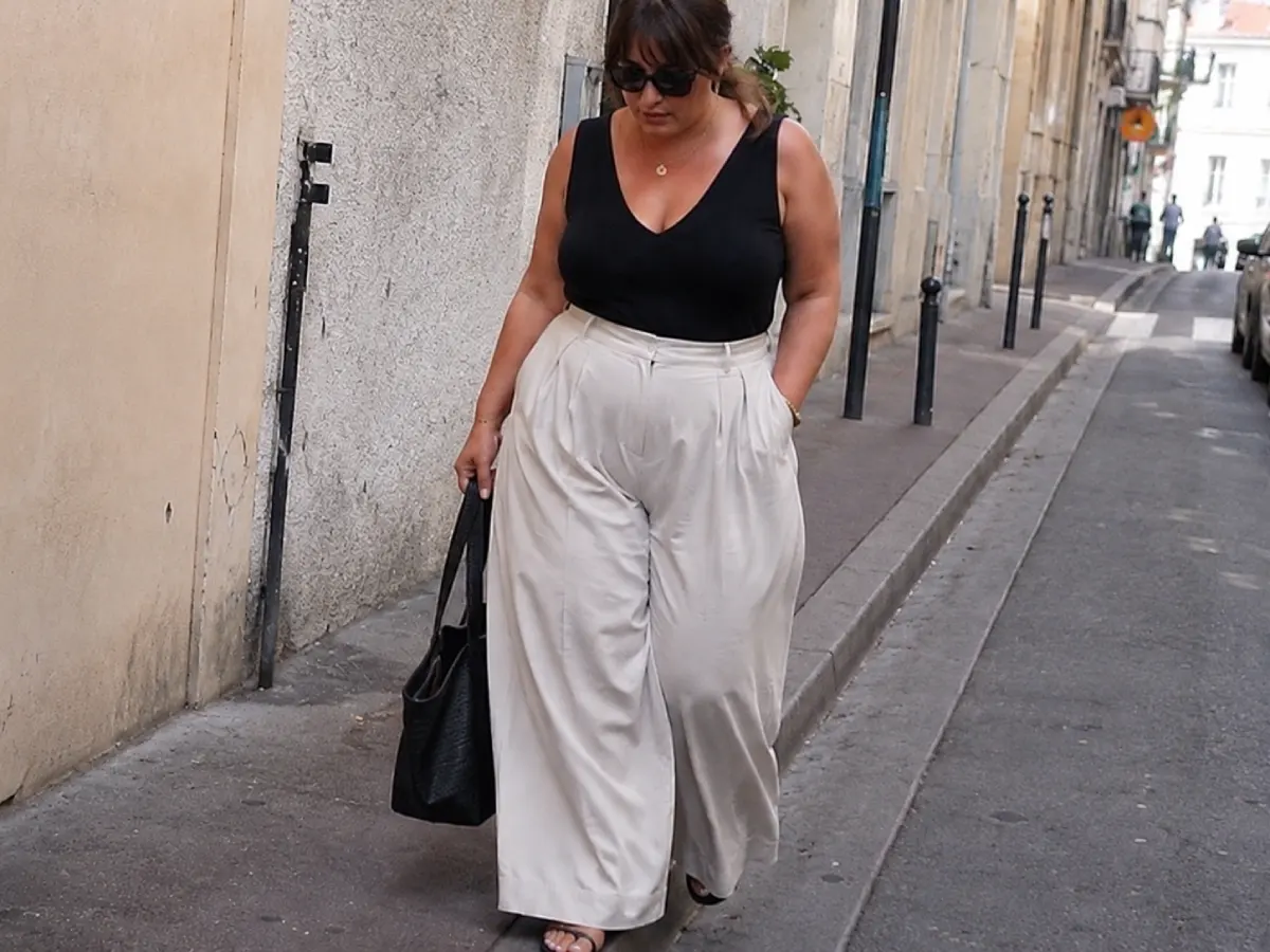 pantalon palazzo femme ronde
